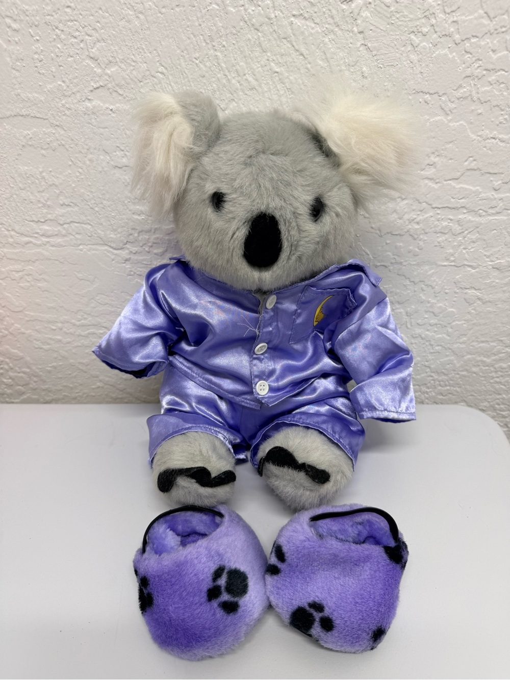 Build a bear Plush Koala Stuffed Toy in Purple Pajamas with Matching Slippers